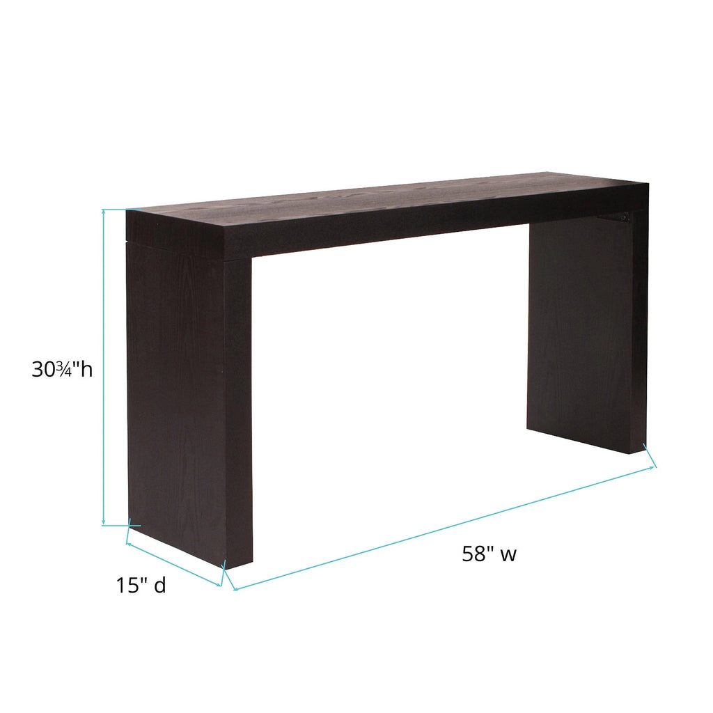 Black Wood Grain Veneer Console Table D8739