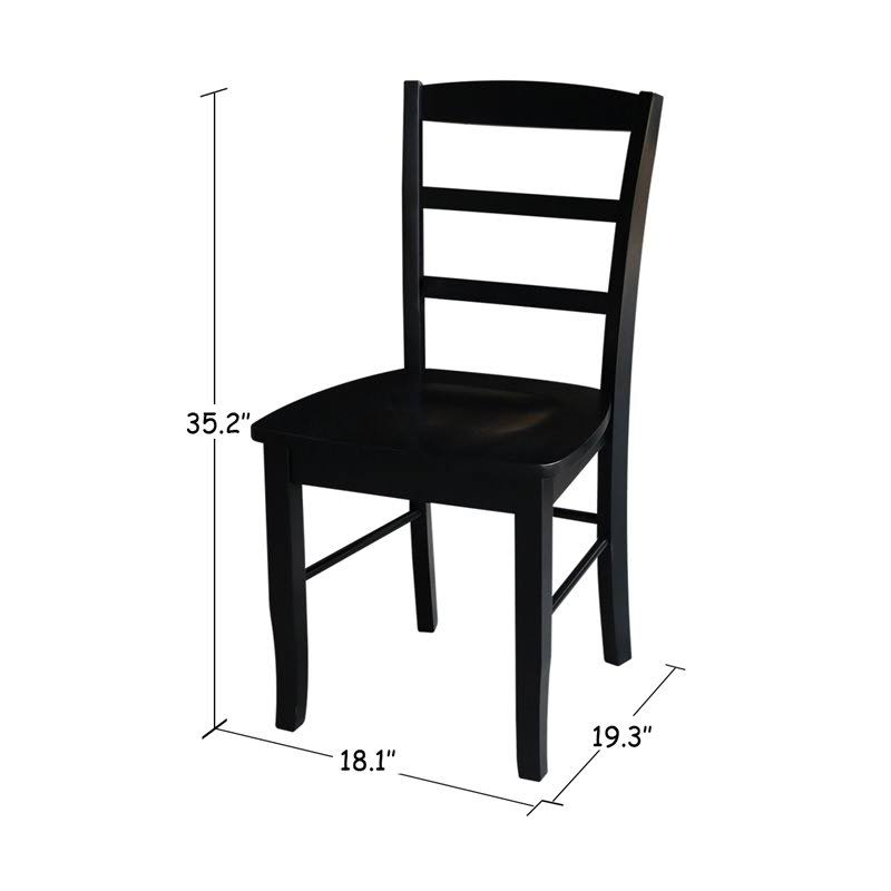 Black Ladderback Dining Chair Set of 2 Y301