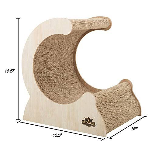 Cat Scratching Post Wood Cardboard Incline Vertical Scratcher U433789
