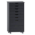 8 Drawer Rolling Storage Chest Black K392469