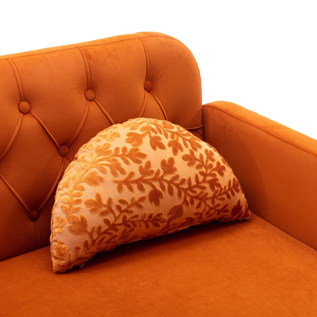 Velvet Accent Loveseat Sofa with Metal Feet K1104