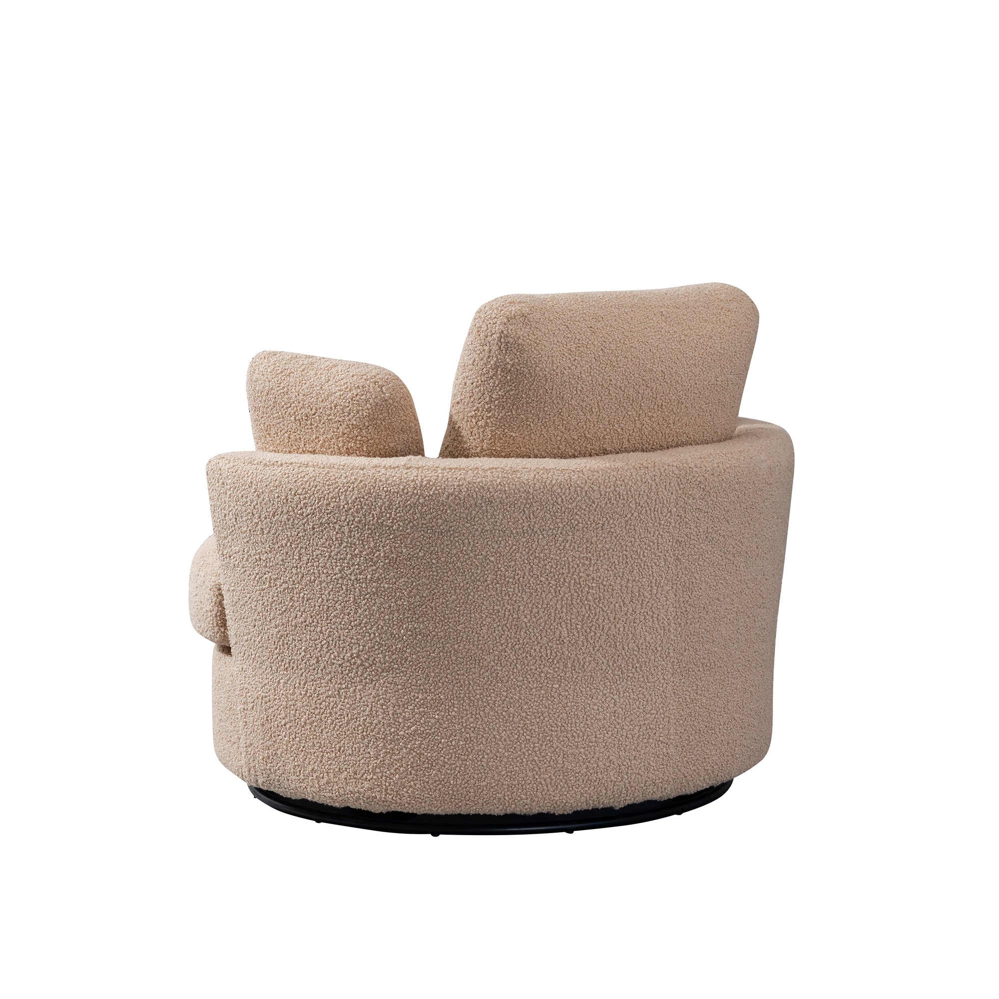 Light Camel Swivel Barrel Chair with 3 Pillows U994