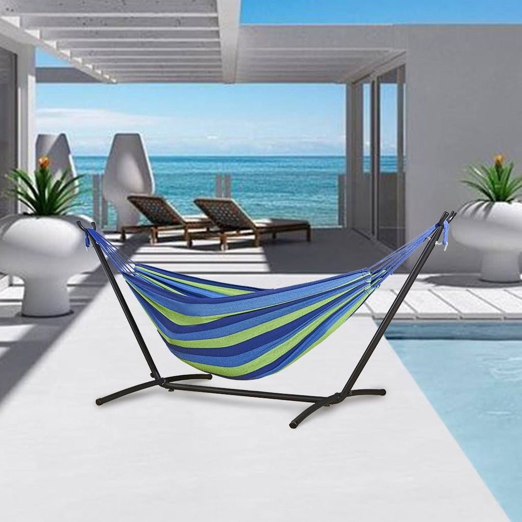 Freestanding Steel Double Hammock with Carry Bag F92729