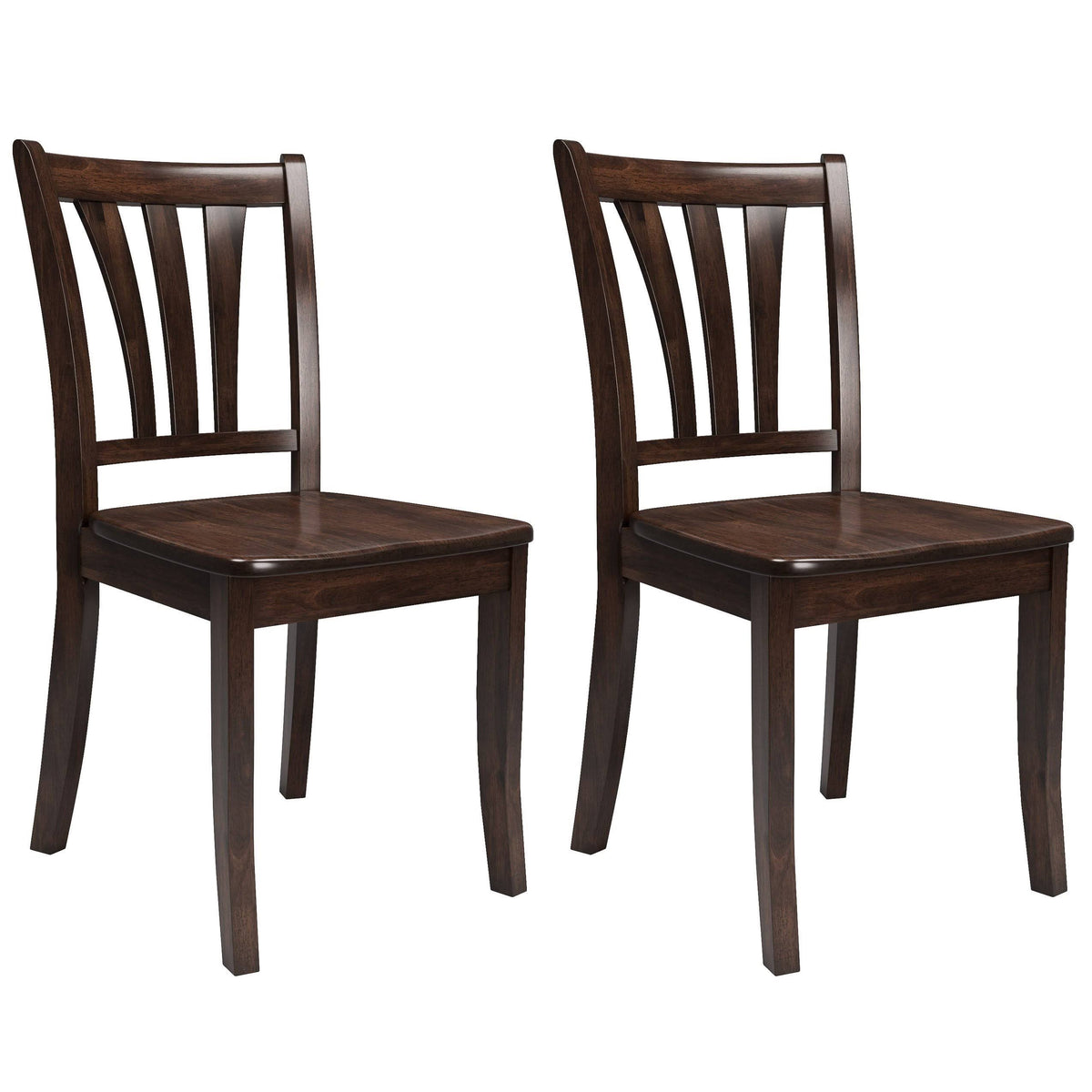 Cappuccino Stained Solid Wood Dining Chairs (Set of 2) A2912