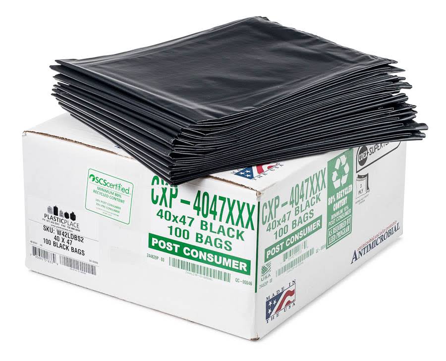 Black Trash Bags, 42 Gal, 2 Mil Equiv., 100 / Case R424247