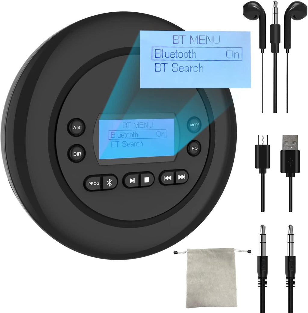 Pack of 2 Portable Bluetooth CD Player with Dual Headphone Jack R320