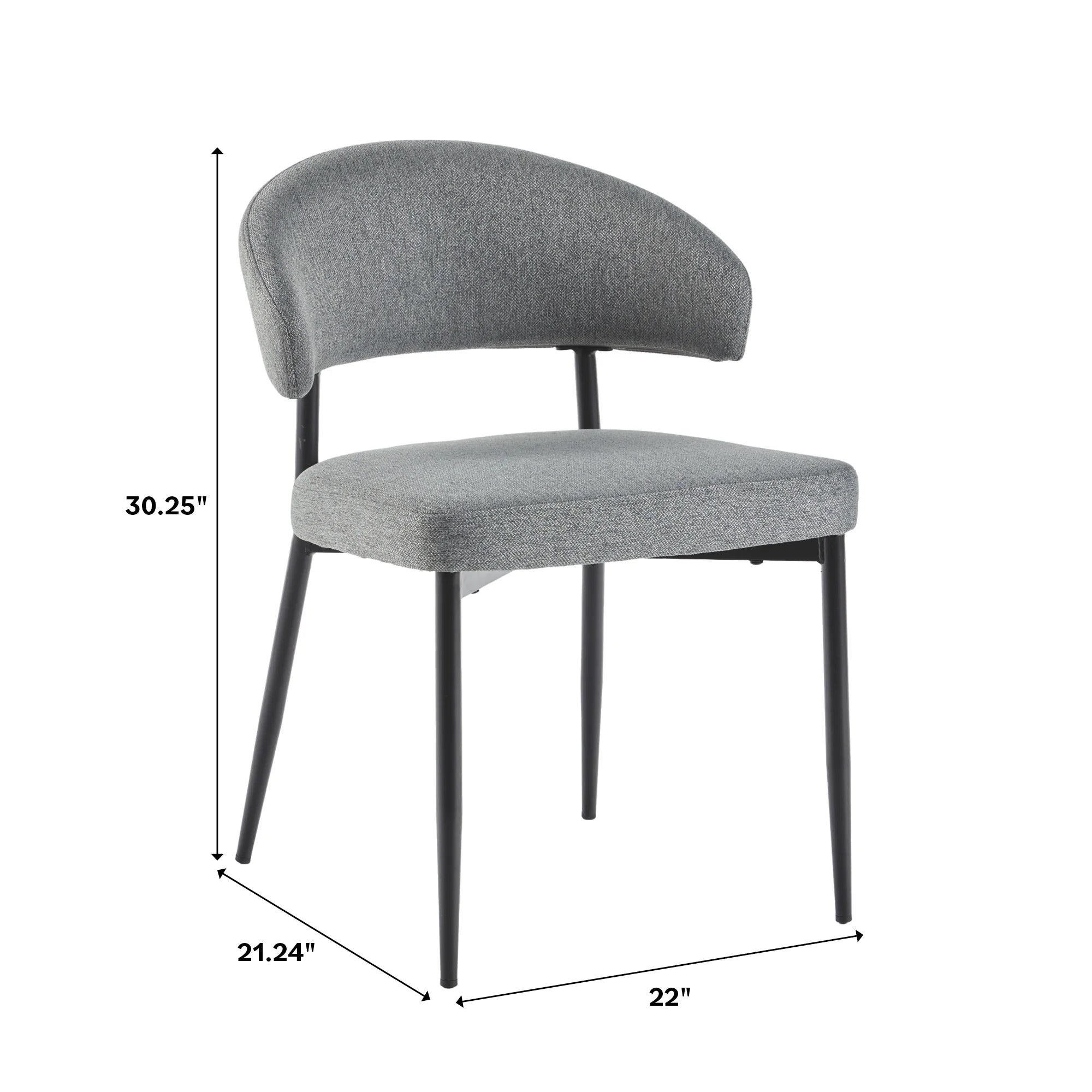 Charcoal Upholstered Dining Chair, Set of 2 W953212