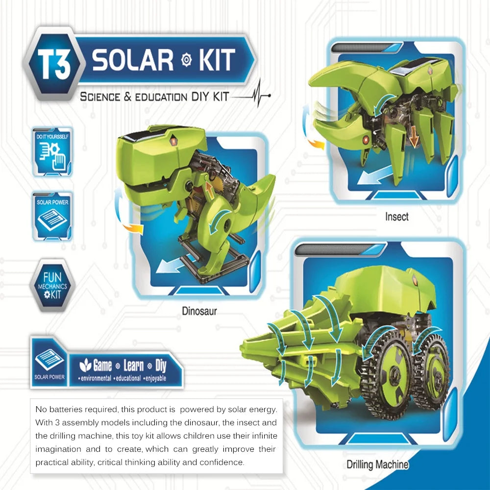 3 in 1 Solar Robot DIY STEM Science Experiment Assembly Model L2114