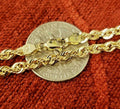 10K Solid Yellow Gold Rope Chain Necklace 16'' - 30" Z635945