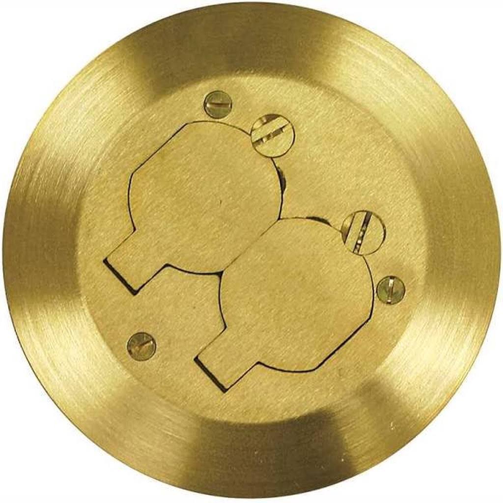 Brass Floor Box Cover Duplex Receptacle J359
