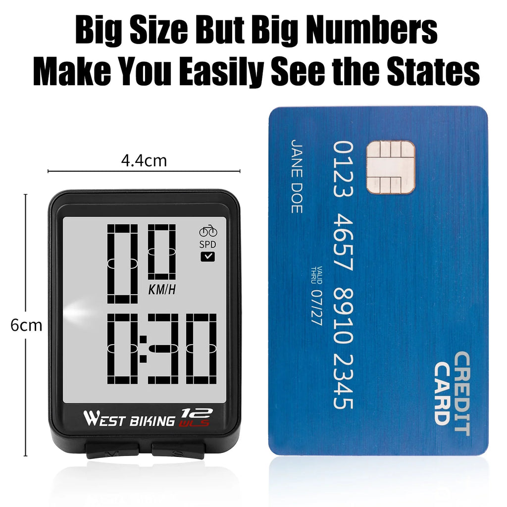 Black Wireless Bicycle Speedometer E153131