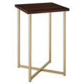 16x22 Square Side Table in Dark Walnut/Gold H20416