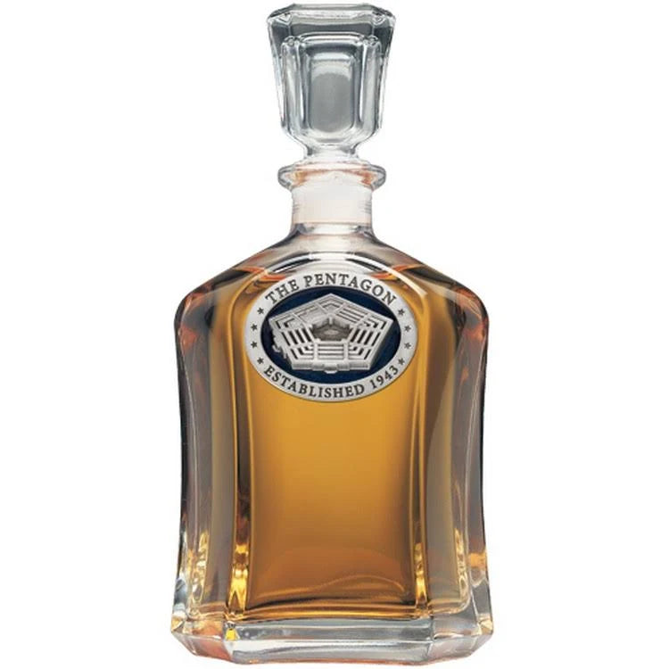 Blue Capitol Glass Decanter with Pewter Accents N4451