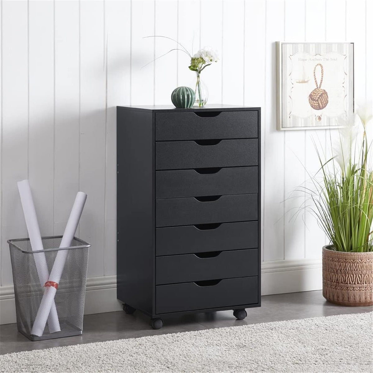 Gray 6 Drawer Office Storage Cabinet H353221