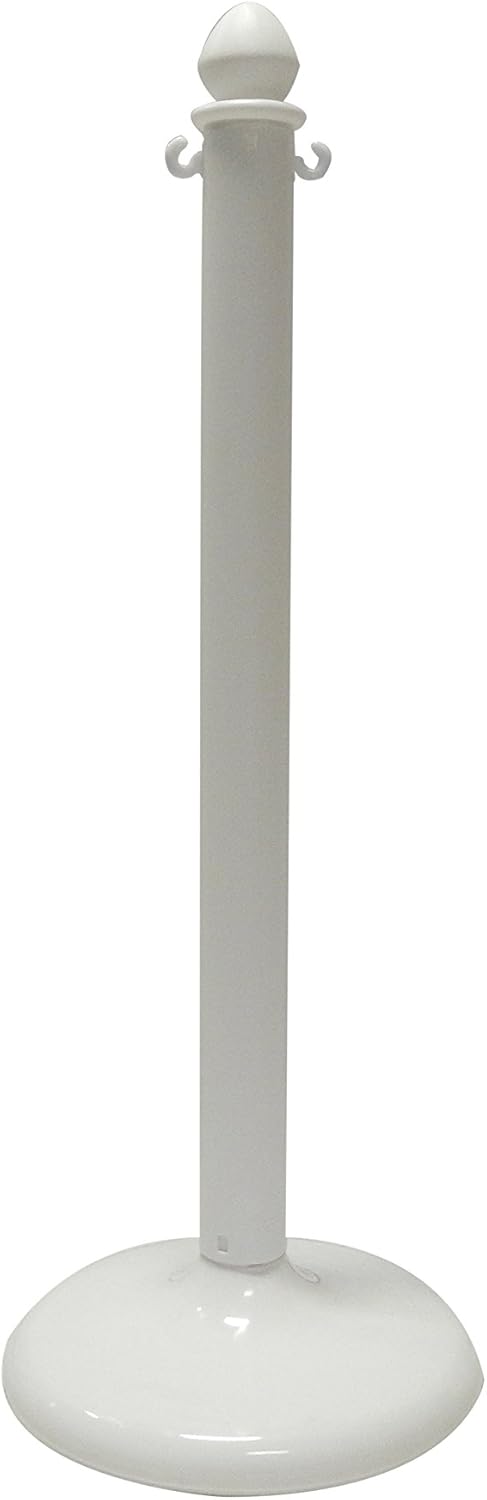 White Plastic Stanchion 2 Pcs with 16' Chain, Pack of 2 N82619