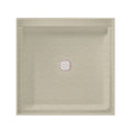 Solid Surface 42-in x 42-in Shower Base with Center Drain in Pebble X370269