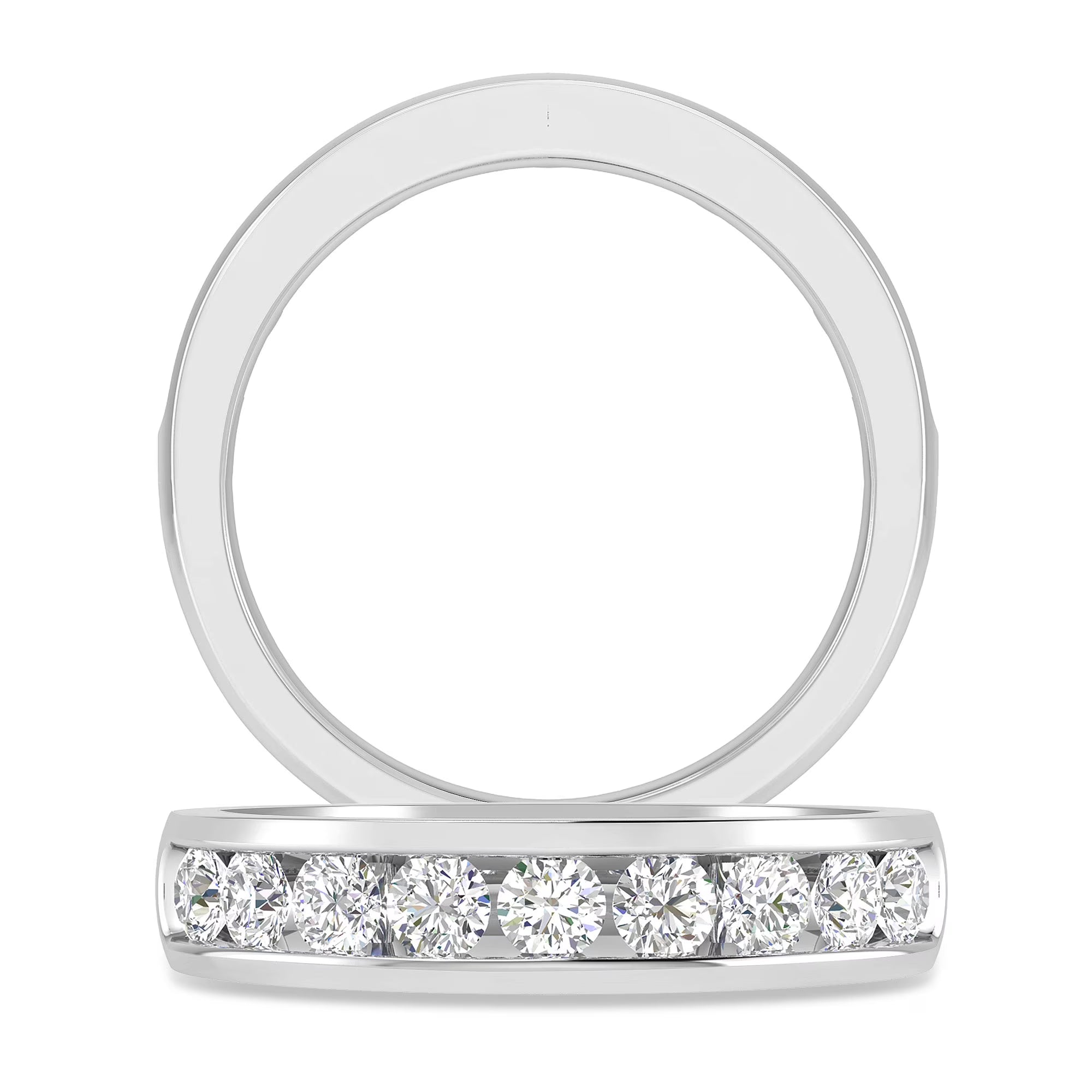 14K White Gold Round Diamond Bridal Wedding Band Ring D997839