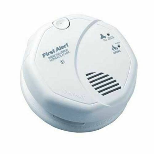 Hard Wired Smoke Carbon Monoxide Photoelectric Alarm with Strobe A86351