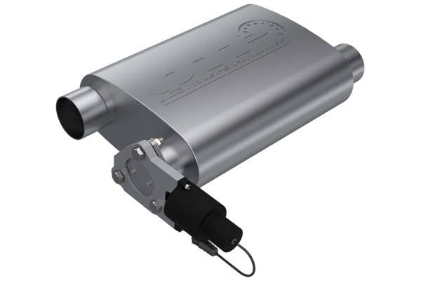 2.5in Weld-On 304SS Reverse Screamer Muffler with Bolt-On Electric Cutout I11915