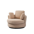 Light Camel Swivel Barrel Chair with 3 Pillows U994