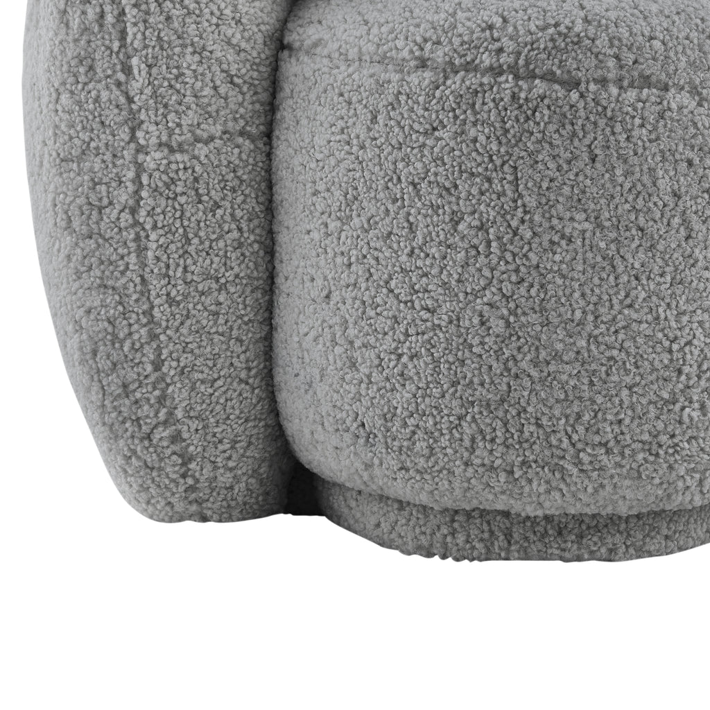 Grey Upholstered Sherpa Curve Back Sofa Z878427