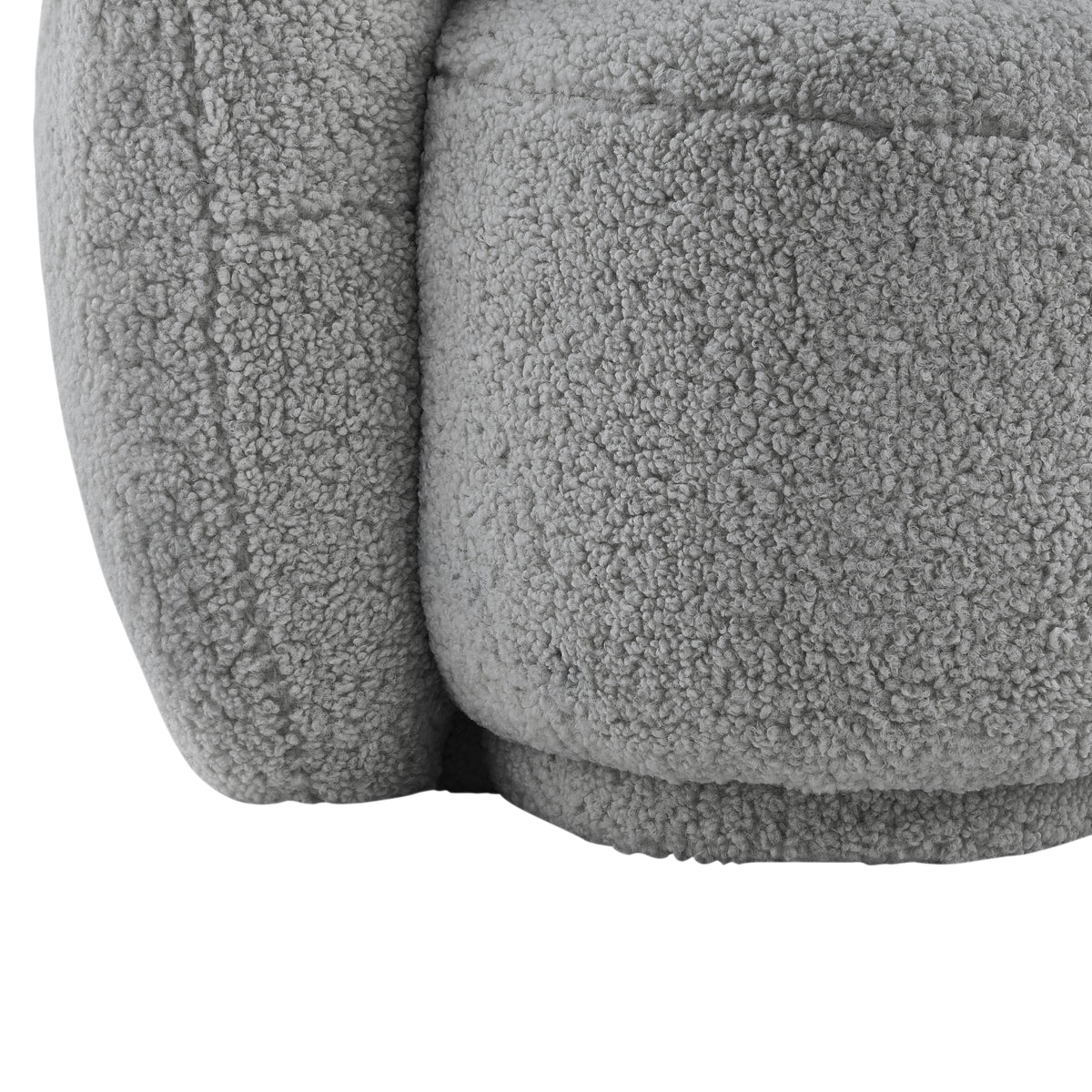 Grey Upholstered Sherpa Curve Back Sofa Z878427
