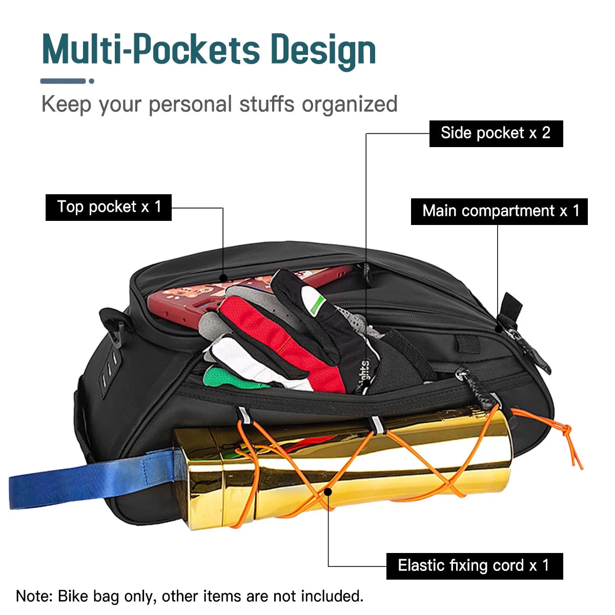 Waterproof Rear Seat Bike Trunk Bag with 2 Side Hanging Bags E727