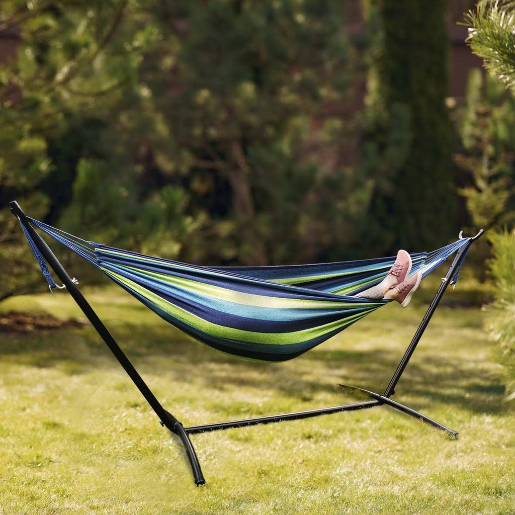 Freestanding Steel Double Hammock with Carry Bag F92729