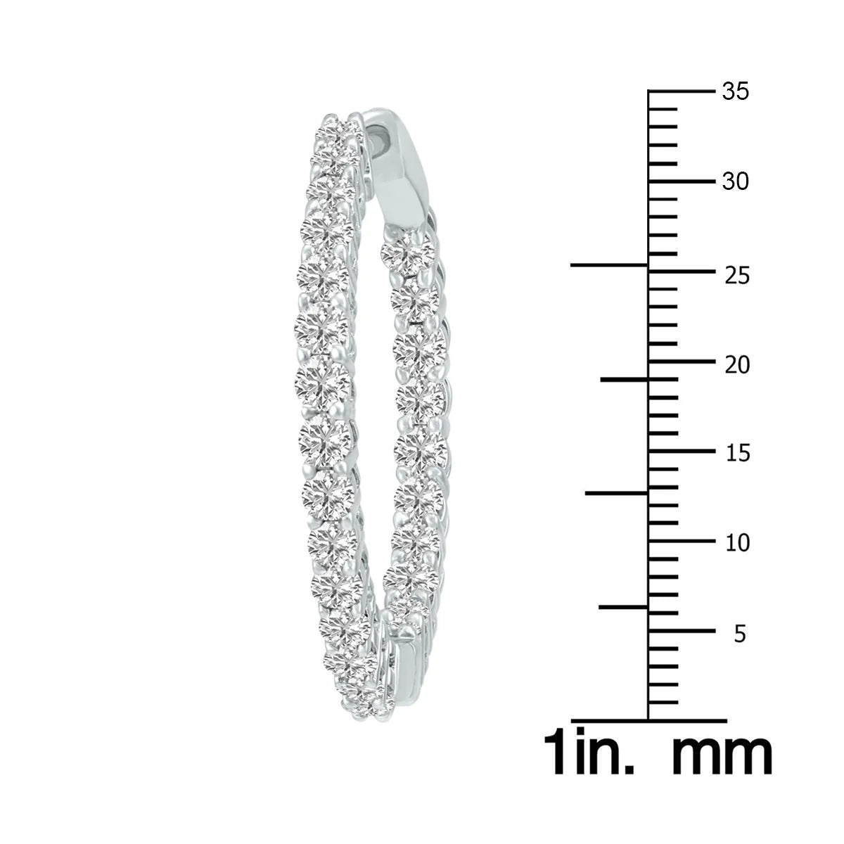 14K White Gold Diamond Hoop Earrings M49624