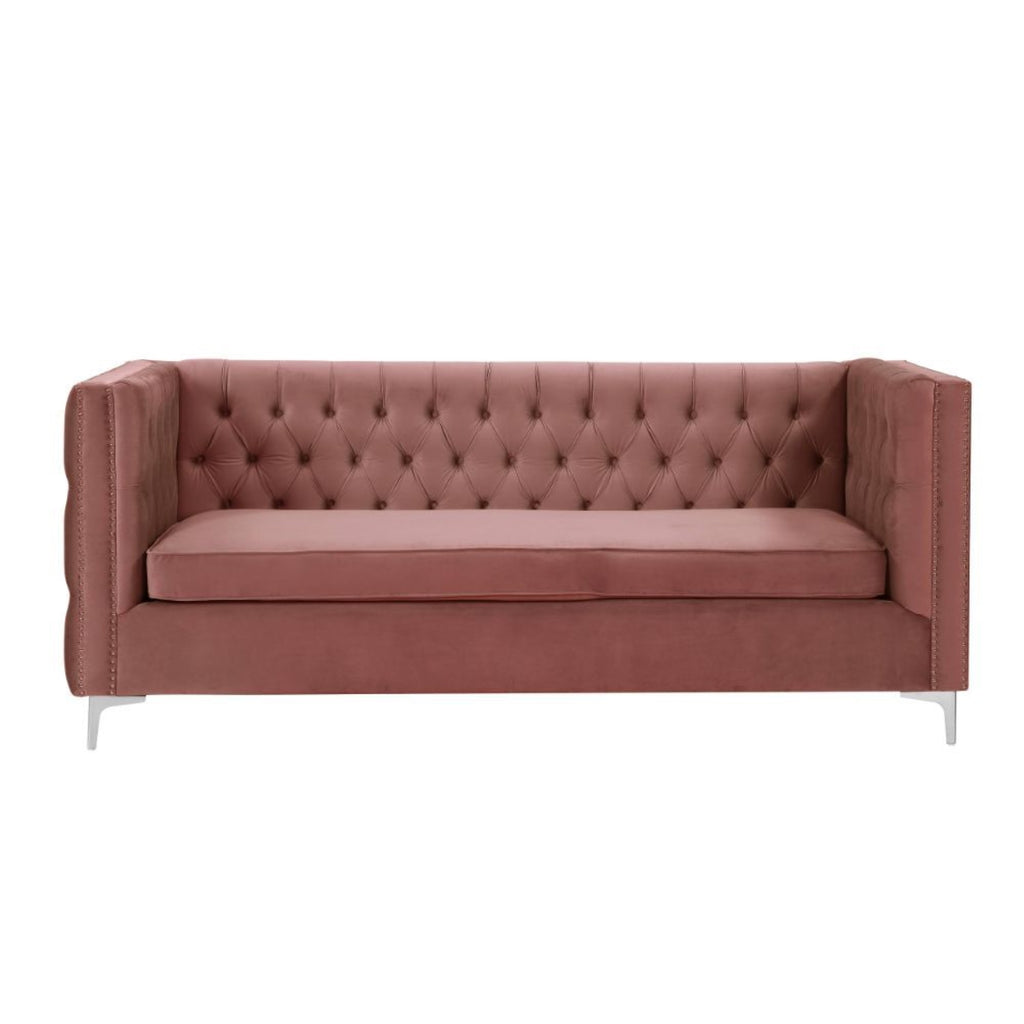 Coral Velvet Sectional Sofa S671