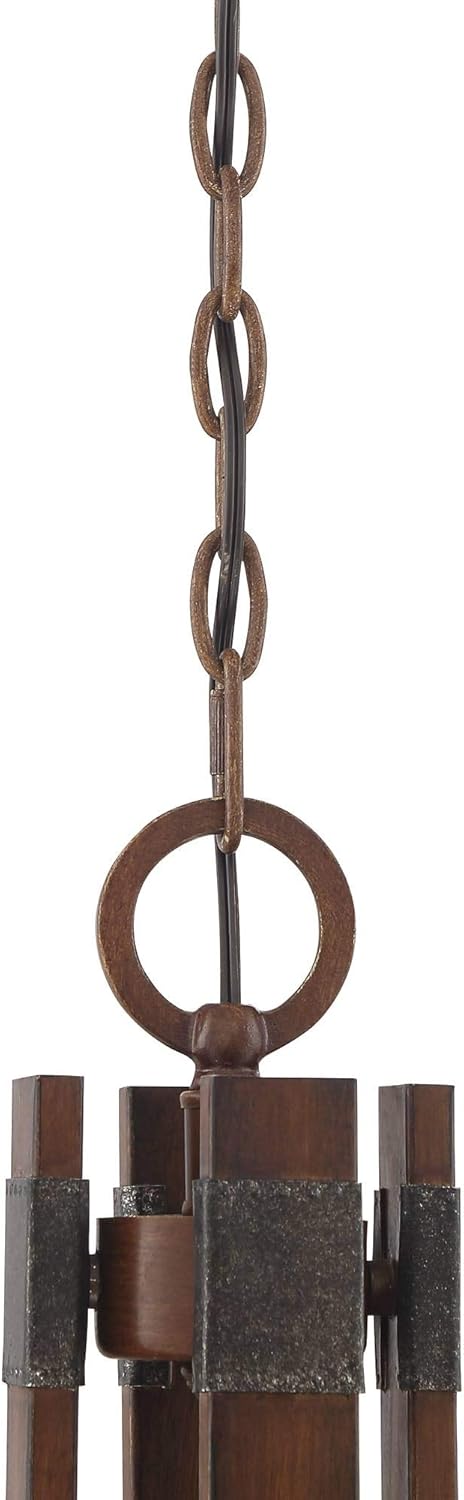 Mahogany Wood Chandelier 6-Light Fixture B20500