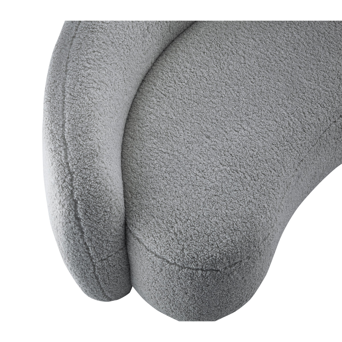 Grey Upholstered Sherpa Curve Back Sofa Z878427