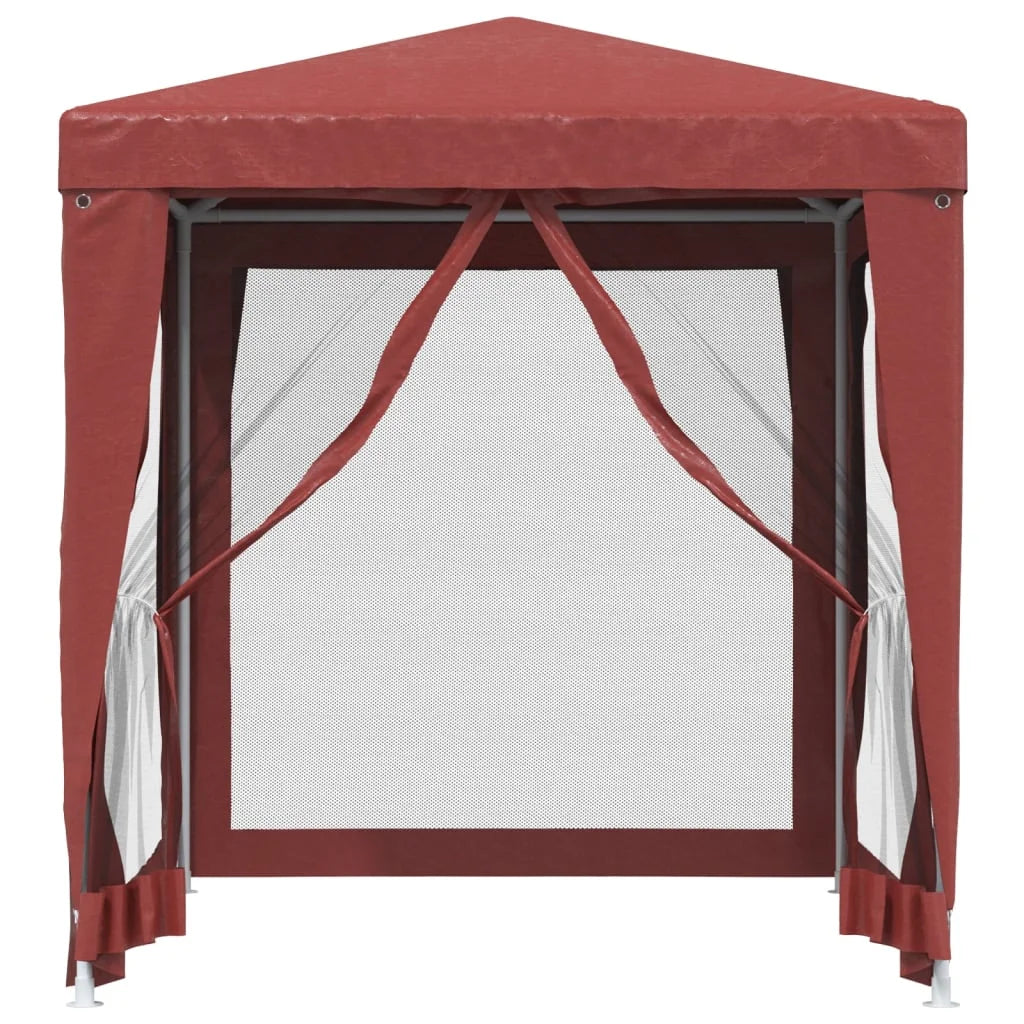 Red Party Tent with 4 Mesh Sidewalls 6.6'x6.6' HDPE G829057