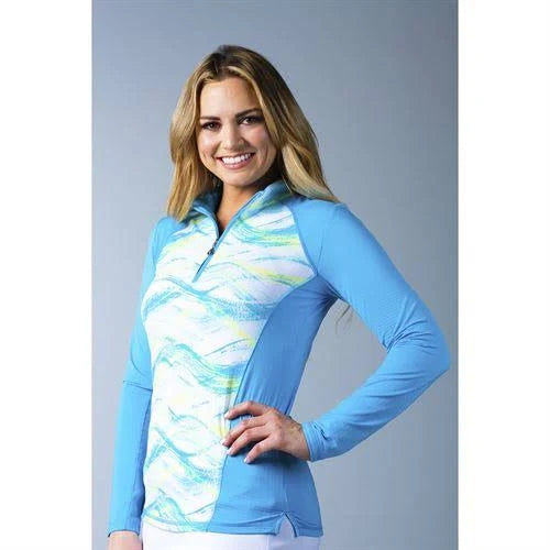 XXL Ice Print Zip Mock D154199