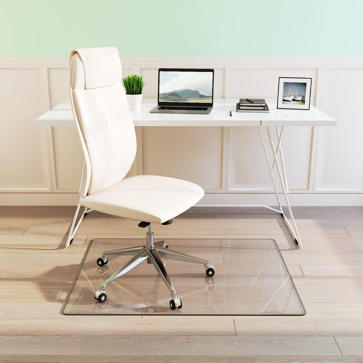 Tempered Glass Office Chair Mat (36x48, Extra Clear Glass) T513577