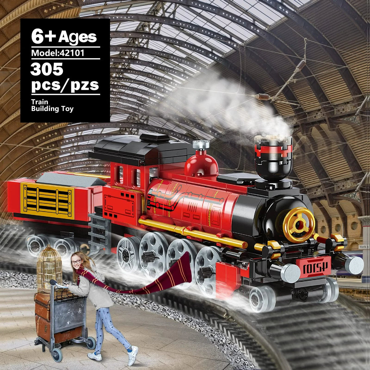 Red 3in1 City Train Building Block Set H91206
