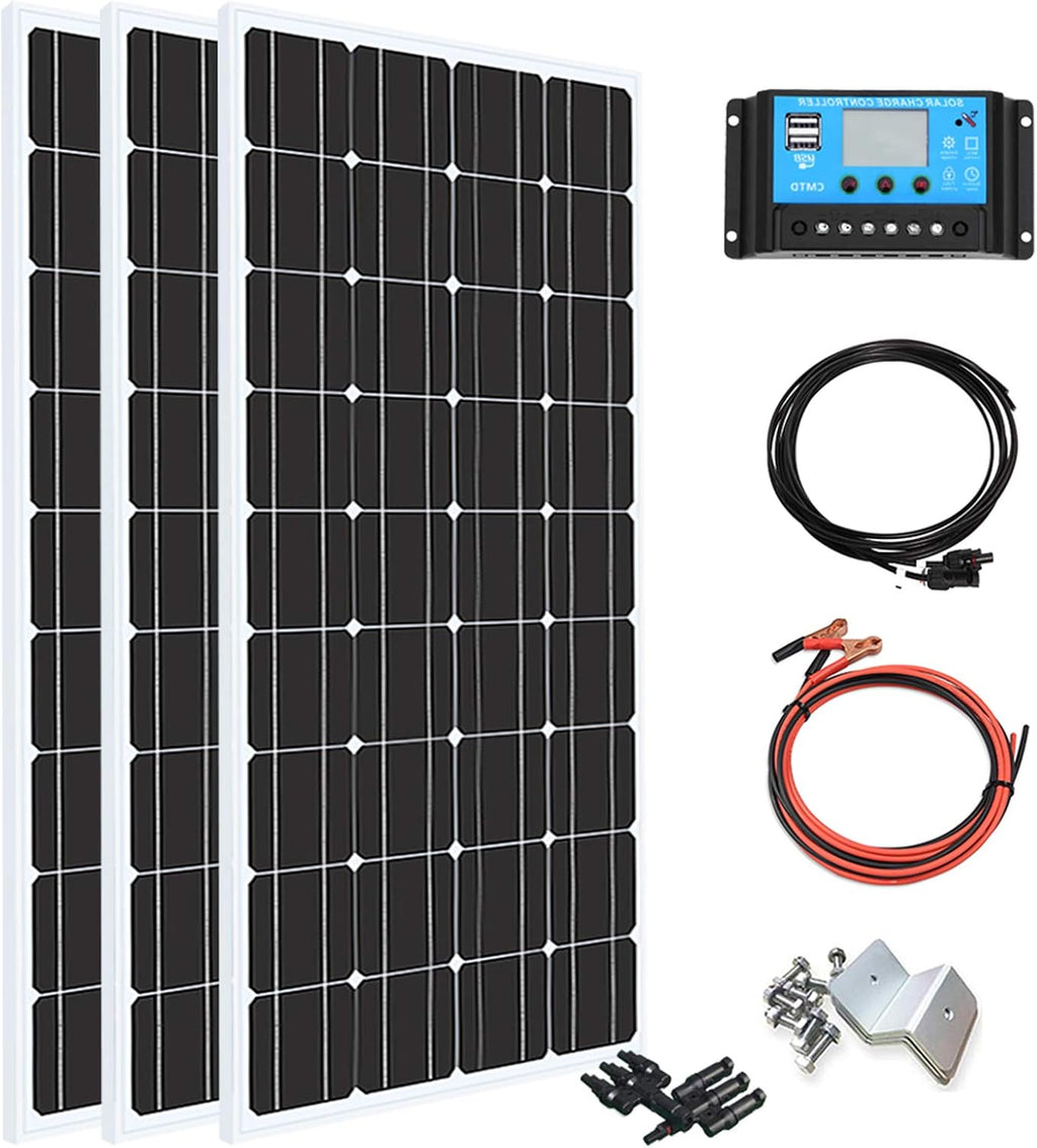 200 Watt 12Volt Moncrystalline Solar Panel Kit with 20A Charge Controller and Mounting Brackets C591