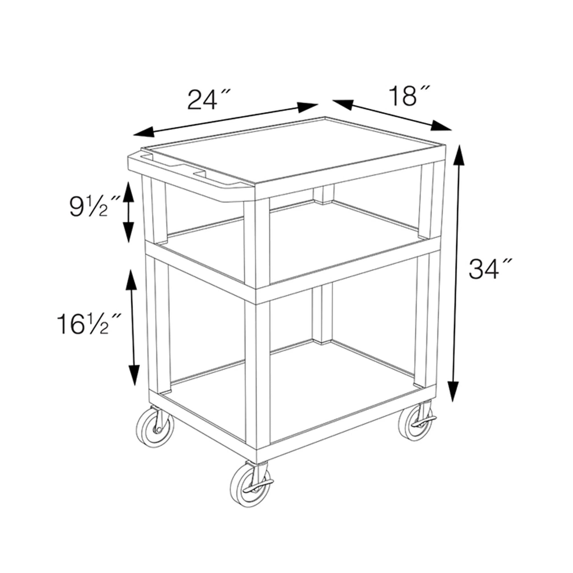 Navy Blue 3 Shelf Utility Cart U232