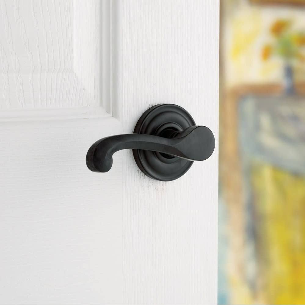 Satin Brass Black Levers Without Rosettes W846
