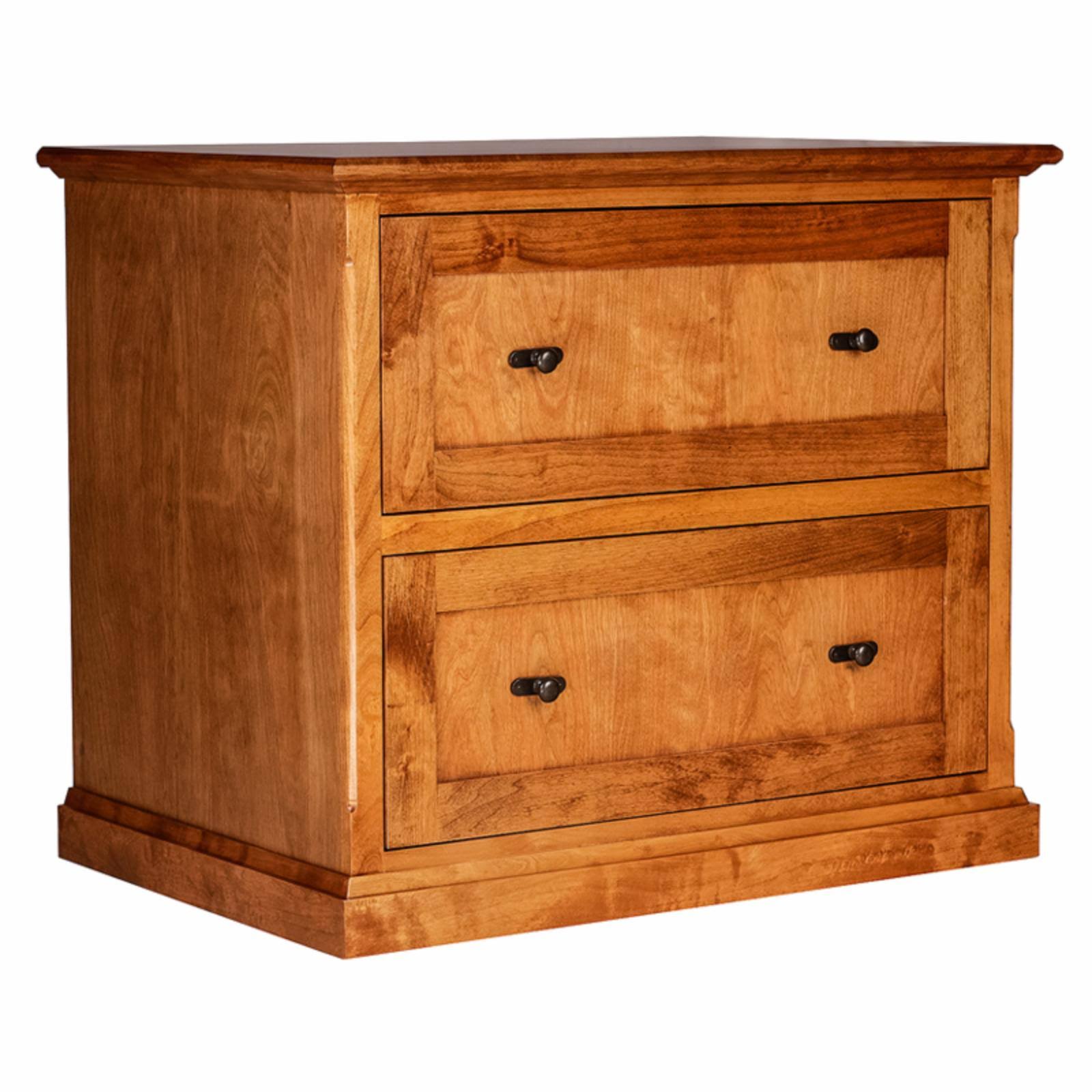 Black Oak Lateral File Cabinet with Black Knobs H61051