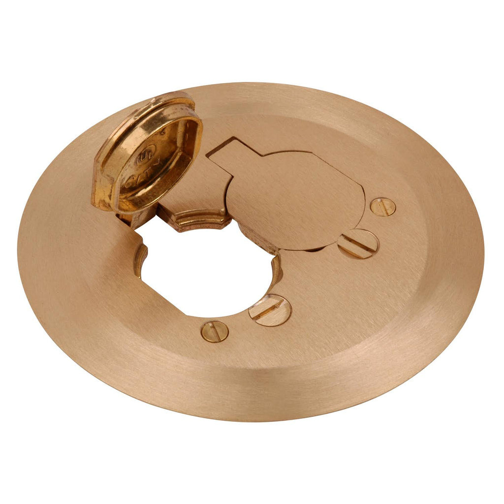 Brass Floor Box Cover Duplex Receptacle J359