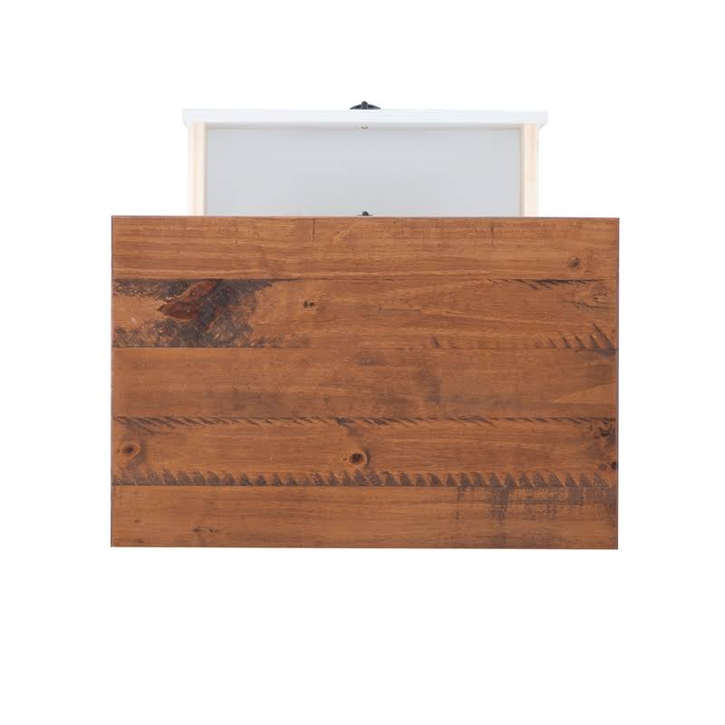White Distressed Wood Three Drawer Chest M139303