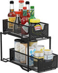White 2-Tier Under Sink Cabinet Organizer with Sliding Storage Drawer R8327