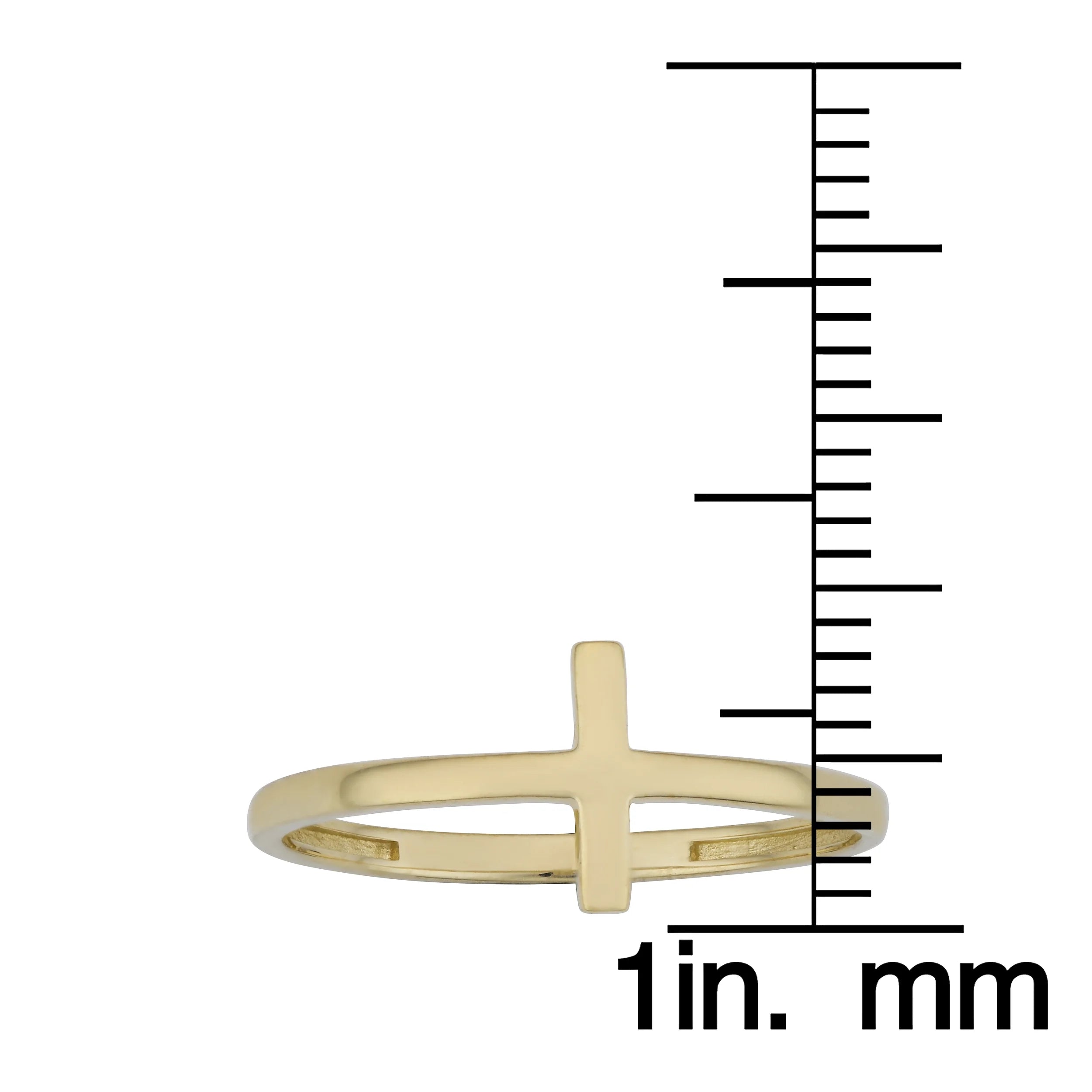 10k Yellow, White or Rose Gold High Polish Cross Ring T360