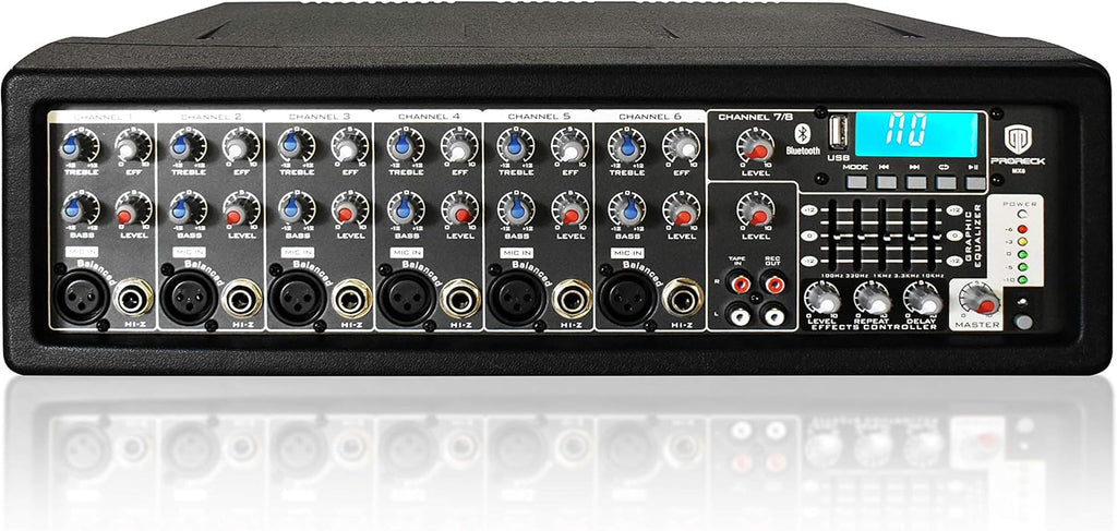 8 Channel Powered Mixer with Built In Effects & USB Audio Interface C7827
