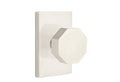 Octagon Knob Passage with Modern Rectangular Rose Satin Nickel Finish N9355