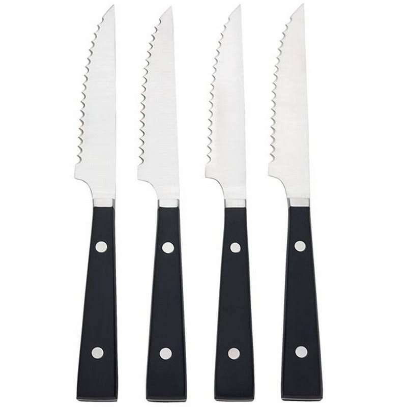 Set of 4 Black Steak Knives N598912