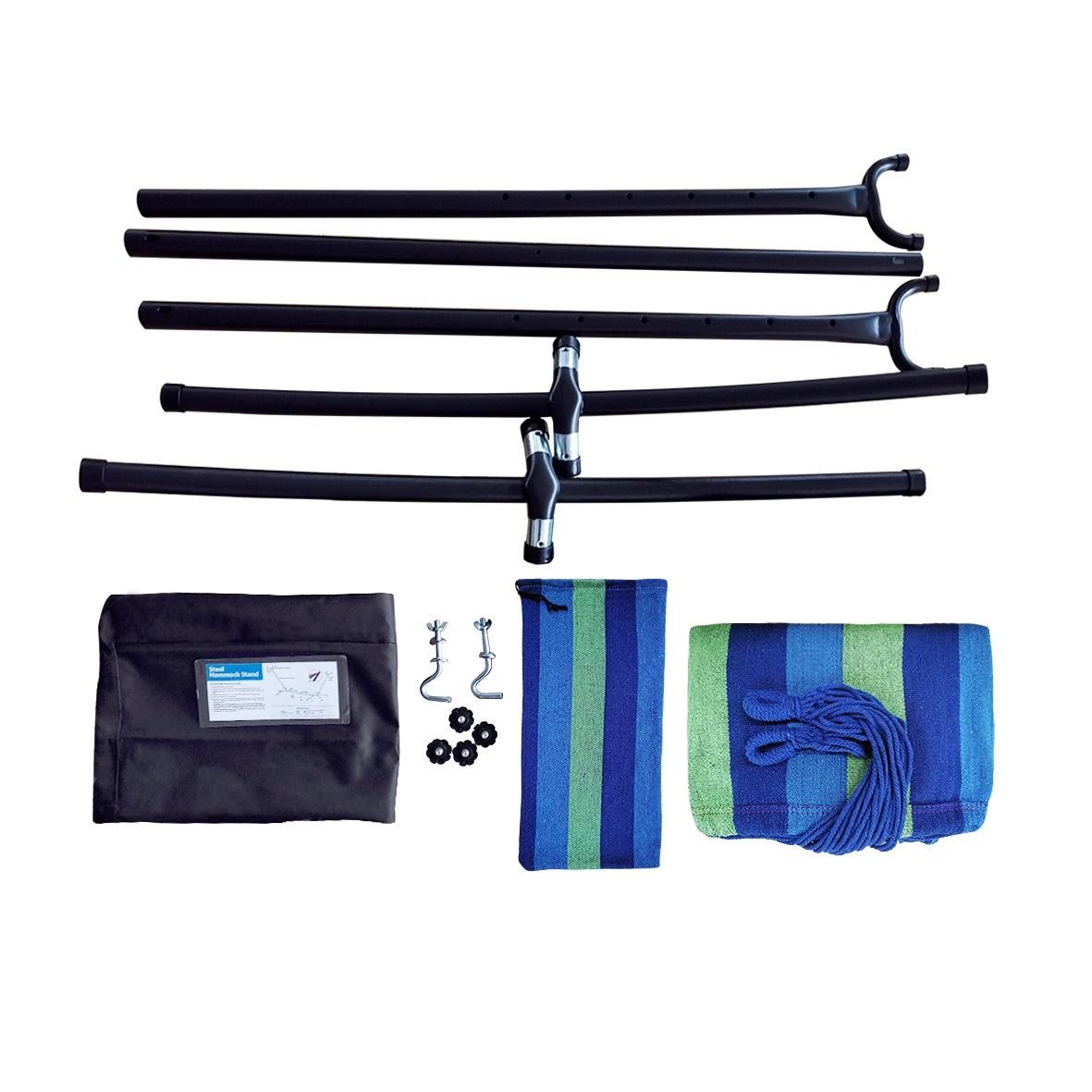 Freestanding Steel Double Hammock with Carry Bag F92729