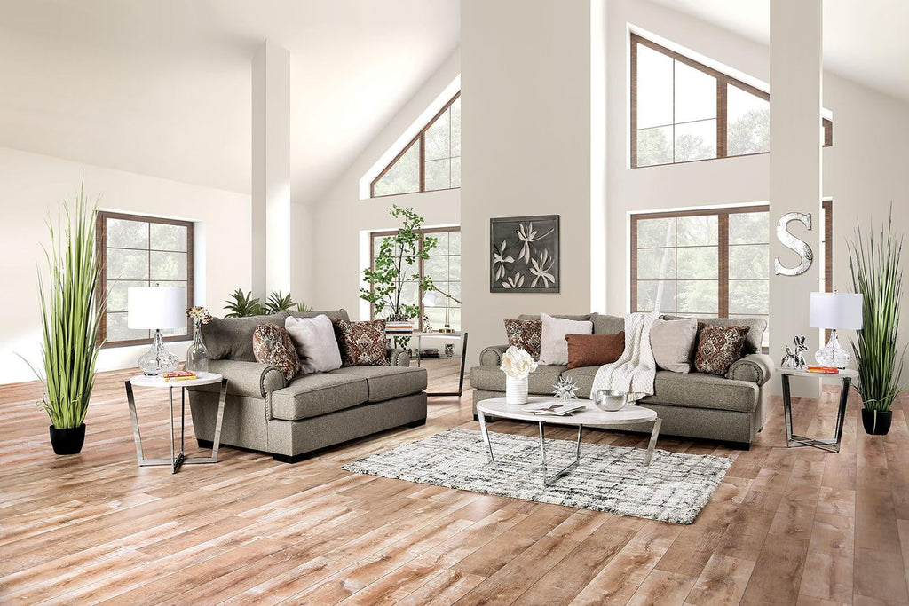 Gray Chenille Sofa L375341