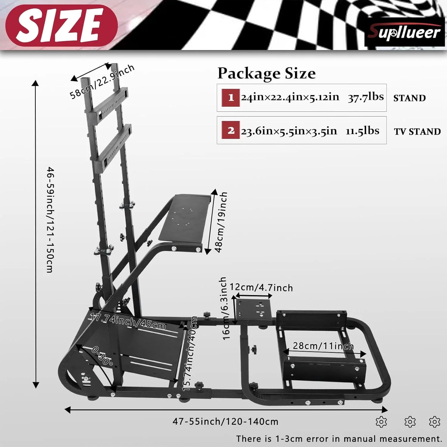 Racing Simulator Cockpit Wheel Stand with Monitor Stand O662527